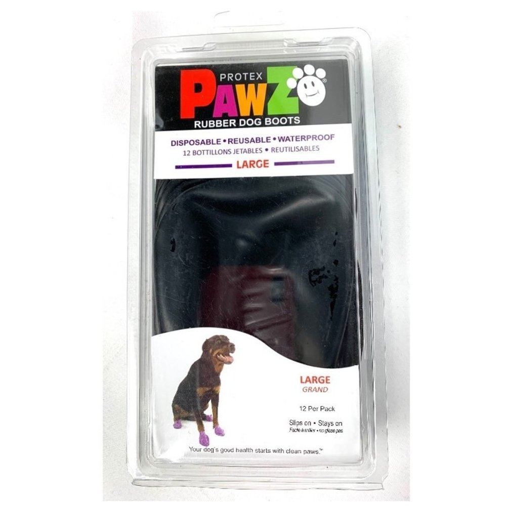 Protex Pawz Rubber Dog Boots, 12 pack, size L & XL